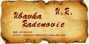 Ubavka Radenović vizit kartica